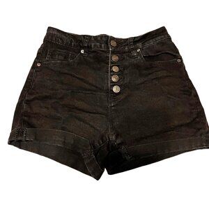 YMI Women's  Size 3  Junior Trendy Short High Rise Cotton Stretch Blend Black